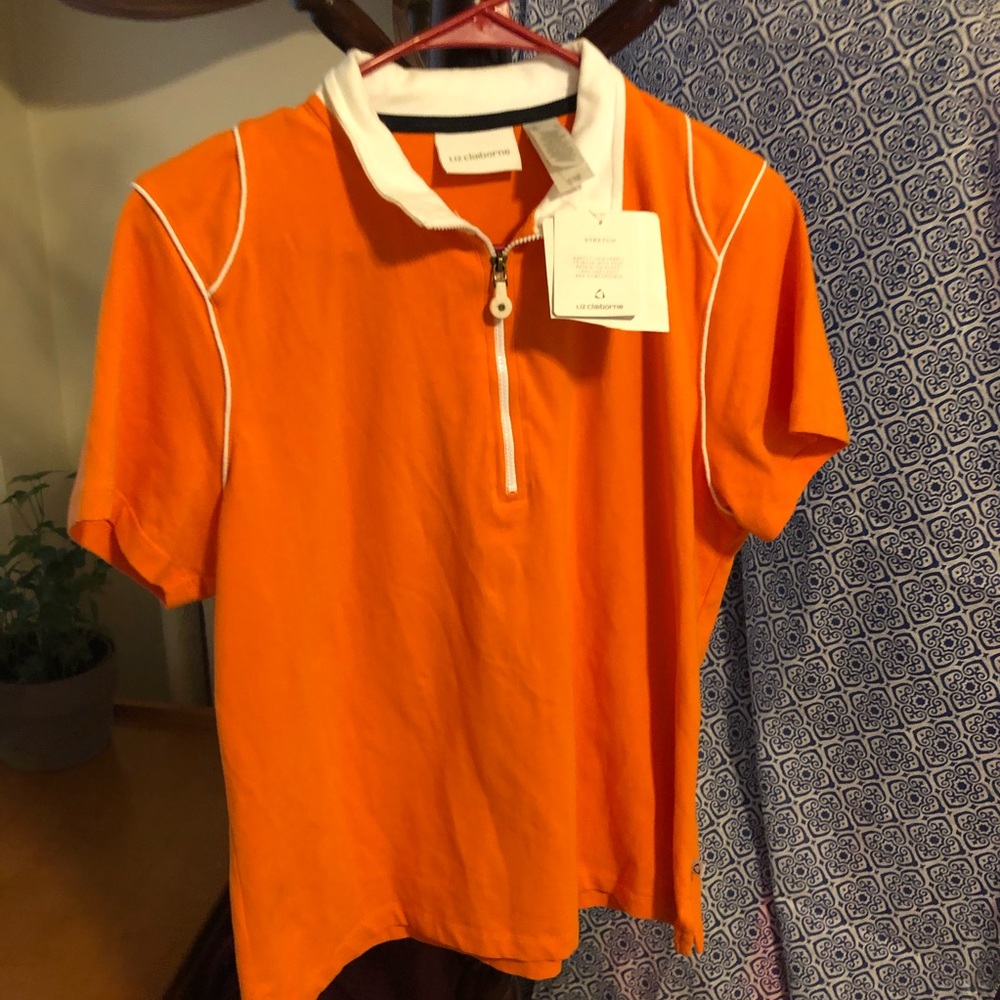 Liz Claiborne Stretch New with tags Zip T-Shirt